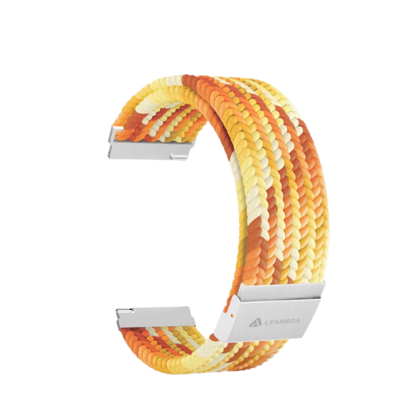 Ремешок нейлоновый плетеный для часов Lyambda PLEIONE 20мм, желтый/белый